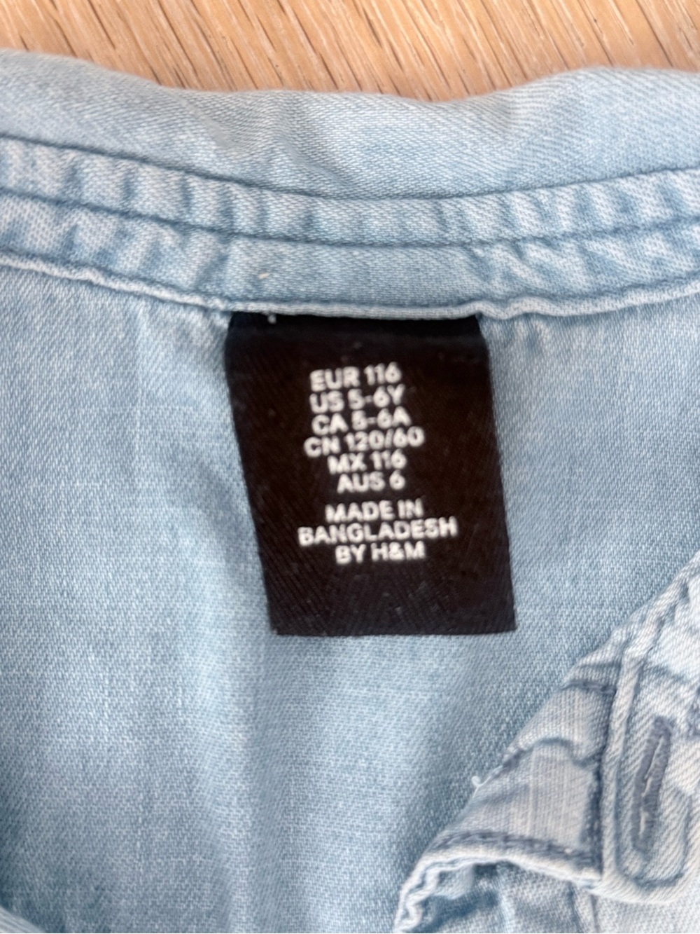 H&M Light Denim boys button down shirt